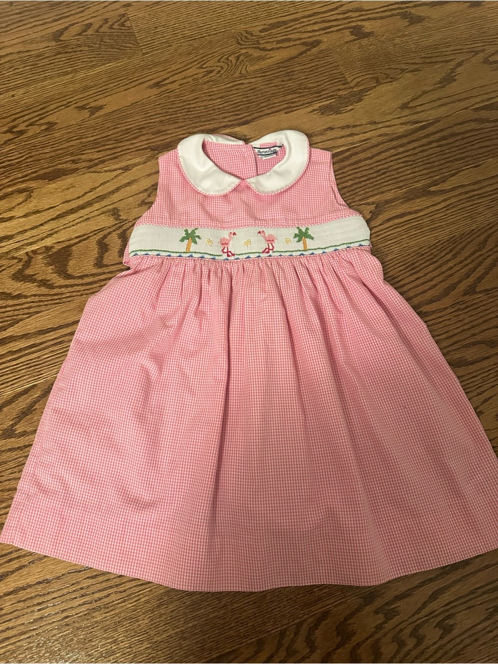 Hartstrings Pink Smocked Peter Pan Collar Toddler Dress, 3T